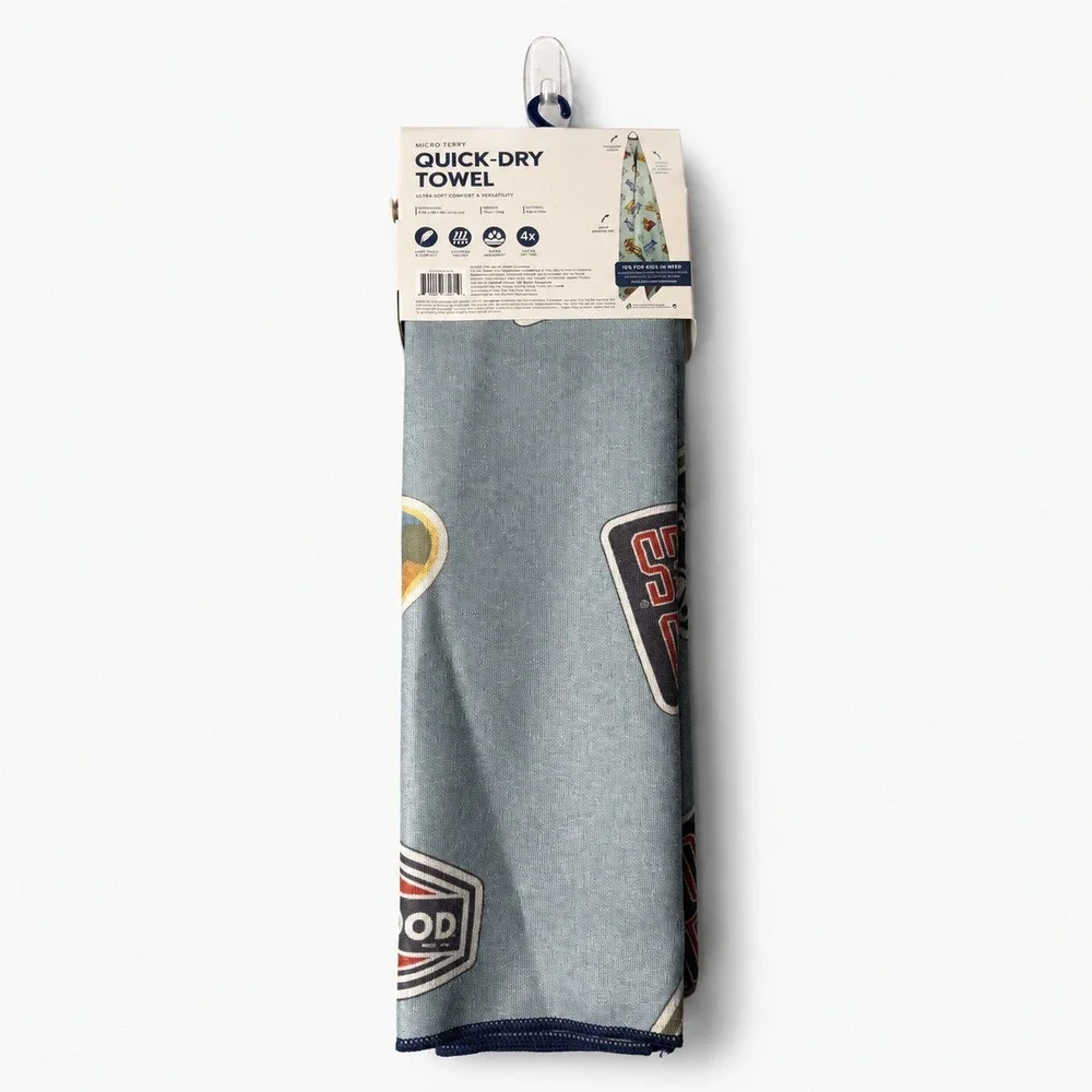 Life is Good Micro Terry Quick-Dry Towel Badge Patch Print 72.5 x 30 in